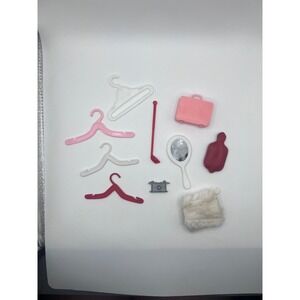 Vintage Collection of Barbie Accessories Clothing Hangers Suitcase Camera Golf